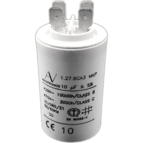 Kondensator µf 10 UF mit Faston für 230-V-Motorersatz CAME 119RIR271