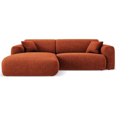 Canapé d'angle gauche 4 places en chenille terracotta (1/5)