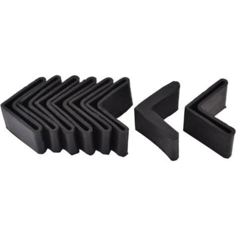 40 x 40 mm Nero sourcing map 8 pezzi Tappi per gambe di sedia Ferro angolare a L Piedini per mobili Tavolo Tappo terminale Protezione angolare Gomma