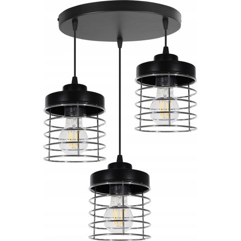 LÁMPARA DE TECHO COLGANTE LED CON CABLE CROMADO
