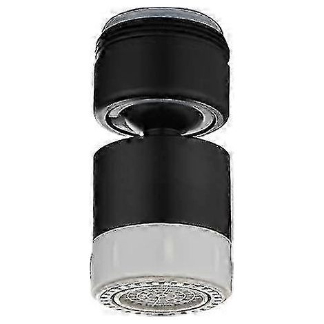 Aérateur de robinet avec filtre et connecteur mâle ZK-M24, deux débits d'eau différents, tête rotative à 360°, embout en silicone, noir, NC (1/5)
