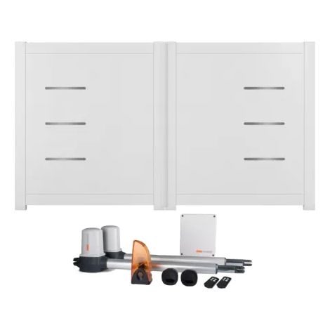 Portail battant électrique PVC blanc avec moteur Sentinel H 160 x L 300 BRIANÇON (1/5)