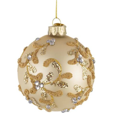 Sphère décorative Floret en verre champagne 8 cm (1/3)