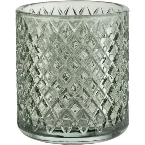 GDHZS- Gobelet pour brosse à dents Mint, petit gobelet en verre avec surface formée de petits losanges, gobelet pour se rincer la bouche dans la salle de bain et les toilettes, 6.4 x 8.3 cm,200ml (1/3)