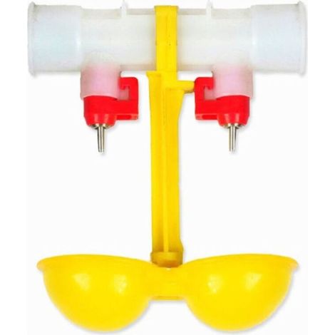 10 Pezzi Abbeveratoio per Pollame Pollo Fontanella Doppia Appeso Tazza Pollo Fontanella Attrezzatura per Pollo Mangiatoia per Quaglie (g3/4) (1/4)