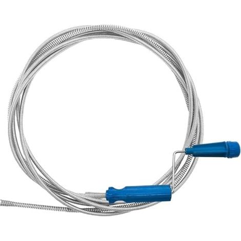 Furet Deboucheur Canalisation avec Gants,5 m x 6 mm Déboucheur Spirale,Furet à Manivelle,Sonde de Débouchage pour D'évier et Baignoire Bleu—5m -