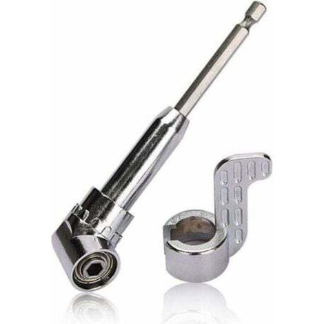 Embout de tournevis à angle droit de 105 degrés, tige hexagonale de 6,35 mm (1/4 pouce), compatible avec les forets