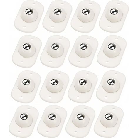 CCYKXA 16 Pieces Mini Self-Adhesive Swivel Wheels, 360 Degree Self-Adhesive Swivel Casters, Small Casters, Ball Bearing Casters, for Trash Cans, Storage Boxes, Small Furniture