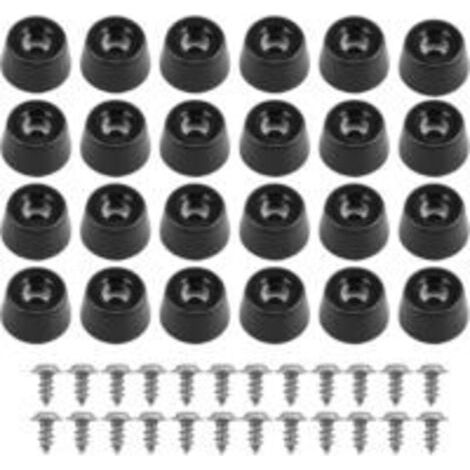 FENOPLASTICALot de 40 Pieds en Caoutchouc Polyvalent Set, Durable Pieds Ronds en Planche à Découper Noir avec Tournevis, Pieds Coussin à Antidérapants avec Vis Réduire Les Frottements pour Meuble (221 (1/5)