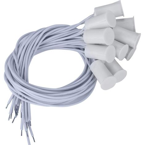 Capteur magnétique 10pcs de capteur de fenêtre de Porte câblée, Alarme de capteur de Contact magnétique de capteur de Porte de fenêtre de sécurité, Blanc (1/5)