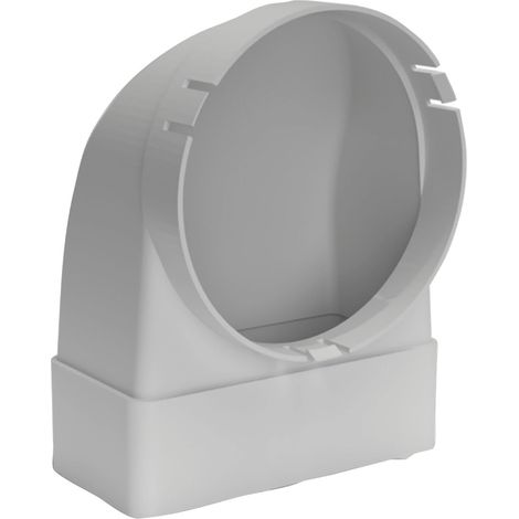 Optimairo N10030 Umlenkstück Flachkanal Rundrohr Adapter 111x54mm, Übergangsstück Luftführung energieeffizient, Kunststoff weiß (1/3)