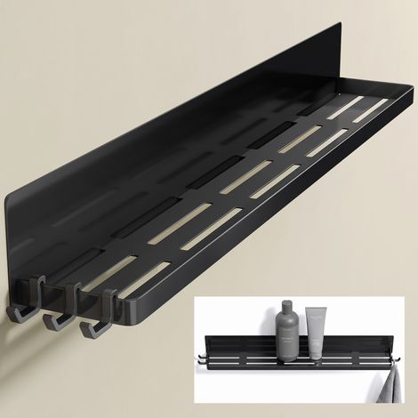 doporro Gewürzregal Magnetisch, Gewürz Organizer, Magnetic Küchenregal für Kühlschrank, Duschablage ohne Bohren, Badezimmer Organizer, Badregal & Shampoohalter, Hochglanz Schwarz, Reglo-01 (1/5)