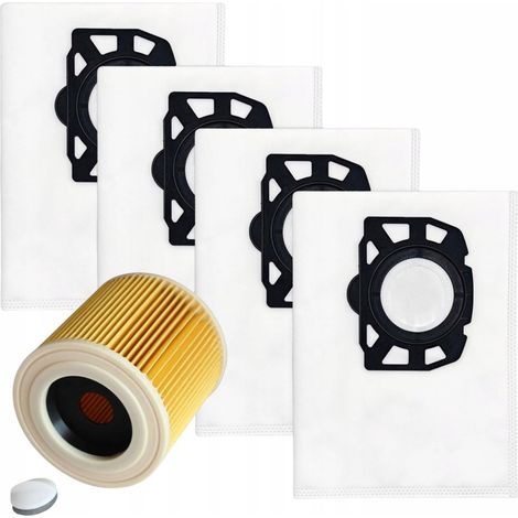 Sacchetti sintetici per aspirapolvere Karcher WD3 WD2 Plus SE 4001 + filtro - 5 pezzi (1/4)