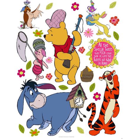 Stickers géant Winnie l'Ourson à la chasse Disney