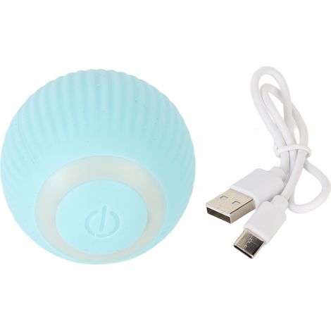 Boule interactive intelligente pour chat avec rotation automatique en silicone bleu (1/5)