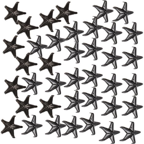 200 Clous Étoile 5 Pointes pour Accessoires de Mode DIY, 10MM Noir, Attaches Métalliques pour Sacs et Chapeaux (1/5)