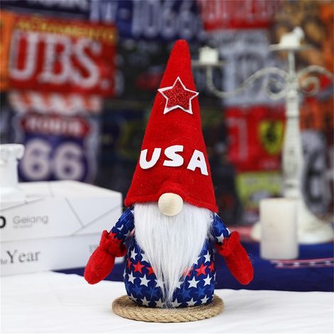 Gnome - Decoration Extérieure Pour Fêtes Patriotiques - Idéal Pour Jardin, Intérieur, Arbre De Noël Et Événements Nationaux - Lot De 1 (1/4)