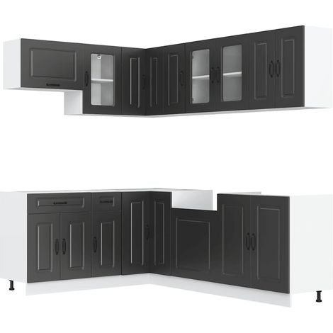 Maison Exclusive - Set Mobili da Cucina 11 pz Kalmar Neri Legno Multistrato