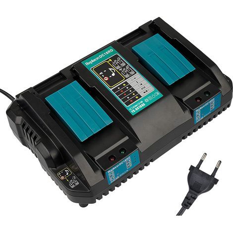 Nouveau remplacement 2 en 1 DC18RD Lithium-Ion Dual Port 14,4-18V 4.0A Outils Chargeur rapide de batterie pour Makita BL1830 1850 BL1830 BL1840 BL1850B BL1820 BL1815 BL1840B BL1450 (1/3)