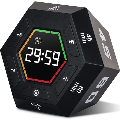 Timer, Würfeltimer, 3/5/15/30/45/60 Minuten voreingestellter intelligenter Countdown-Timer, benutzerfreundliches Zeitmanagement-Tool - Crezuo (1/4)