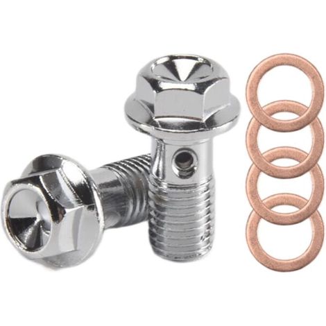 Bulloni banjo in acciaio inossidabile M10 x 1,25 per cilindro principale, tubo freno, pinza frizione idraulica (1/4)