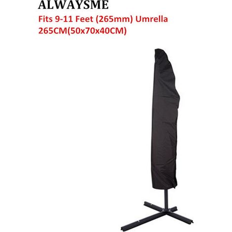 Funda para sombrilla voladiza de 2,7 m a 3,4 m, tejido Oxford 420D de alta resistencia, cubierta impermeable con aberturas de ventilación. (1/4)