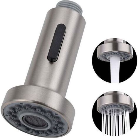 Douchette Evier Pull-Out avec Bouton Stop Tête de Douchette Brossé 2 Jets pour Robinet Evier Cuisine (1/4)