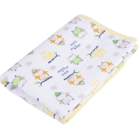 Tapis à langer imperméable en coton pour bébé, bleu, taille M