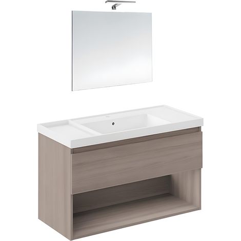 MUEBLE 1CAJ+LAVABO RESINA+ESPEJO+APLIQUE