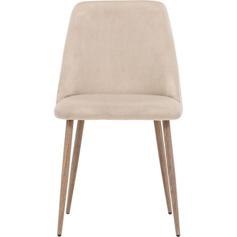 Lot de 2 chaises en velours et métal - Beige - Night (1/5)
