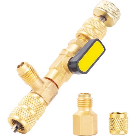 Clé à obus de valve – Outil pour valve de climatisation – Outil pour goupille de valve de liquide de refroidissement – Accessoire d'entretien en laiton (étanche) – Taille universelle