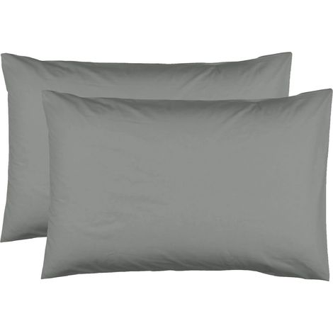 2 Taies d'Oreiller 50 x 70 cm - Gris