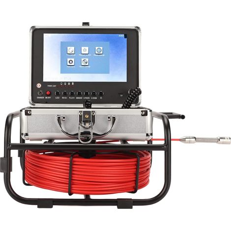 Caméra Endoscope de Tuyau 720P avec Capteur CMOS 1/3, Caméra D'inspection de Tuyau avec Moniteur Couleur LCD 9 Pouces, Diamètre 17 Mm, 8 Lumières LED Réglables, Vidéo, Son, Photos (F951DC17-30M (1/5)