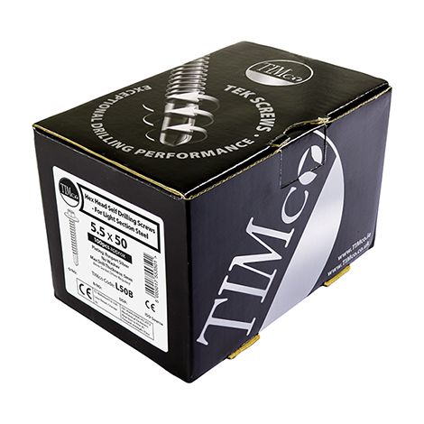 TIMco 5.5 x 100mm Hex Head Self Drilling Light Section TEK Screws With 16mm Washer Qty 100