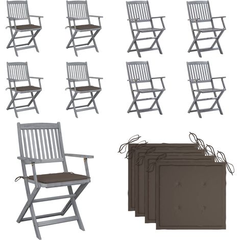 Chaises pliables d'extérieur lot de 4 et coussins Bois d'acacia - Chaise De Jardin - Mobilier De Jardin - Chaise Pliante - Acacia - Meubles De Jardin - Home & Living (1/5)