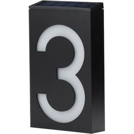 Luminaire Solaire Pour Numéro De Maison - LED Blanc - Étanche IP55 - 18,5 x 10 x 4 cm - Autonome Sans Fil - 1 Pièce (1/5)