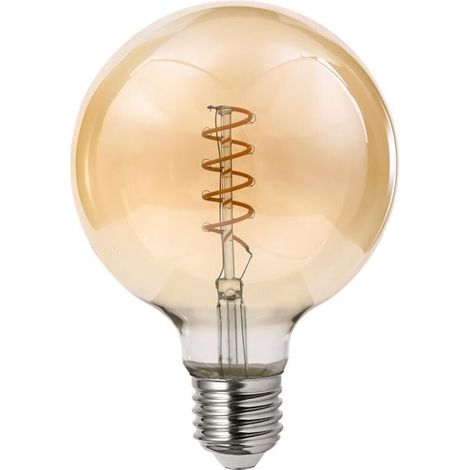 Lampe LED E27 G95 4W Ambrée Filament Déco Vintage Température de Couleur : Blanc chaud 2200K (1/5)