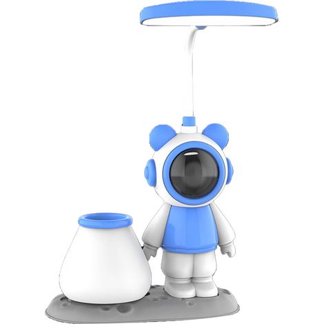 Lampe de bureau USB au design mignon et cartoon, éclairage doux, lampe de lecture USB protégeant les yeux pour la chambre, bleue (1/5)