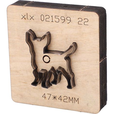 Matrice de découpe pour chien en acier allié, moule à perforer le cuir avec plaque en bois pour loisirs créatifs (1/5)