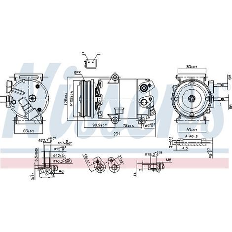 Compresseur, climatisation NISSENS 890588 FORD 1872151 2032815 F1F119D629CA