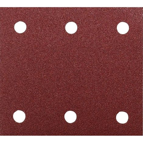 Makita – Lot de 10 feuilles abrasives velcro 114 x 102mm – Grain 60 – 6 trous – Pour ponceuses bois dur et teck