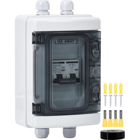 Disjoncteur solaire PV 12V CC 120A 2 broches (DC12V-DC400V ou AC110-400V) avec boîtier étanche IP65 (1/5)