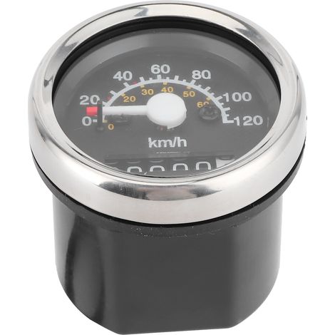 12V Motorrad-Tachometer Kilometerzähler 99999 km 0-120 km/h Rundes Instrument mit LED-Hintergrundbeleuchtung