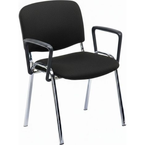 Sillas de escritorio - Pack 4 Sillas Ofis Chrome con Brazos - Negro (1/5)