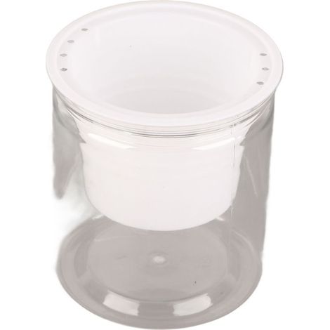 Pot transparent auto-arrosant créatif rond, pot hydroponique en plastique pour plantes vertes de bureau, lot de 1 (1/5)