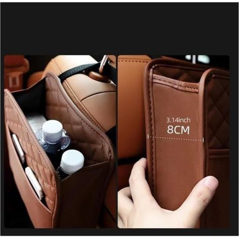 Organisateur de voiture - Sac de rangement - Cuir noir - Grande capacité - Résistant à l'usure (1/4)