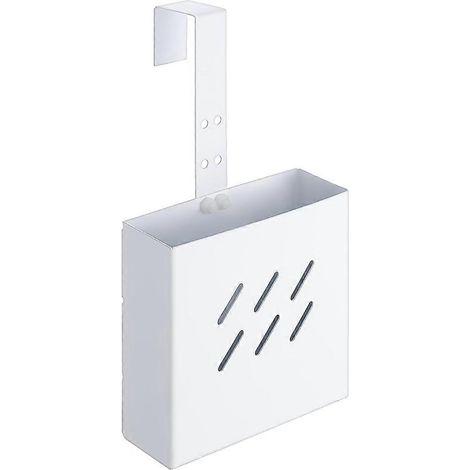 Support en acier inoxydable pour pastilles nettoyantes pour réservoir de toilettes avec crochet réglable pour suspendre la boîte de produit nettoyant. (1/5)