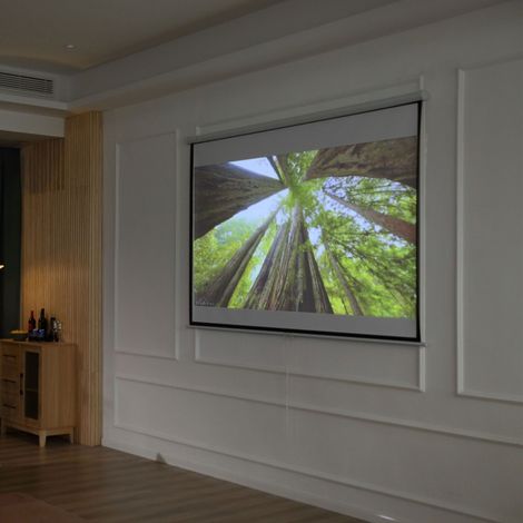 Pantalla de proyección manual (203x152 cm), auto-lock, para 4:3 y 16:9, plástico blanco (1/5)