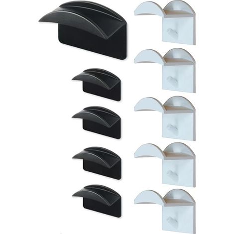 Filiyano-Lot de 10 supports pour casquettes - Porte-casquettes mural, noir et blanc (1/4)