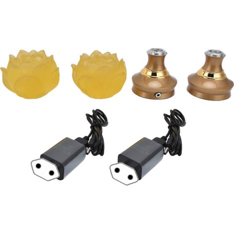 2 Lampes Bouddha LED Lotus Colorées avec Base Alliage, Lumière de Méditation Décoration Intérieure, Alimentation 100‑240V Prise EU (1/5)